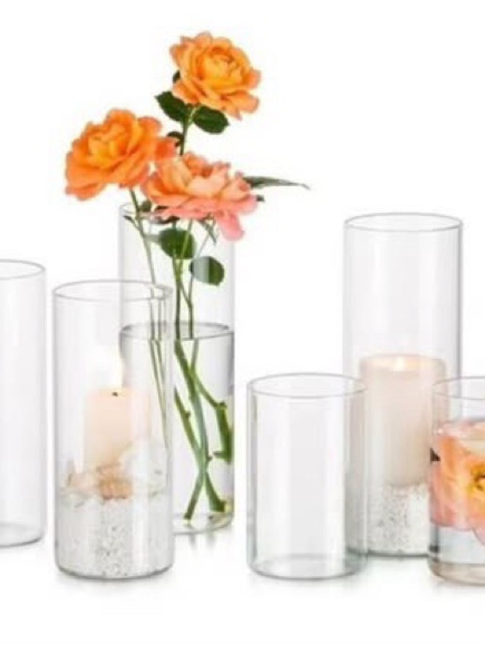 Glasseam 6 Glass Cylinder Vases